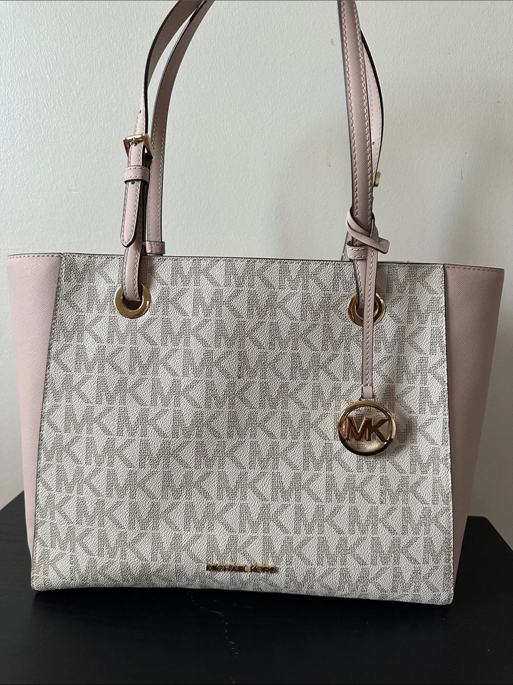 Michael Kors Blush Pink MK Signature Canvas Tote